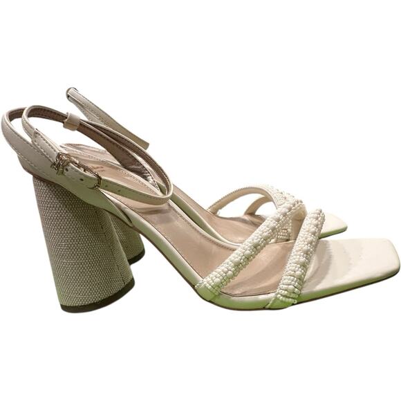 Sam Edelman Cream Block Heel Sandals - Picture 4 of 13